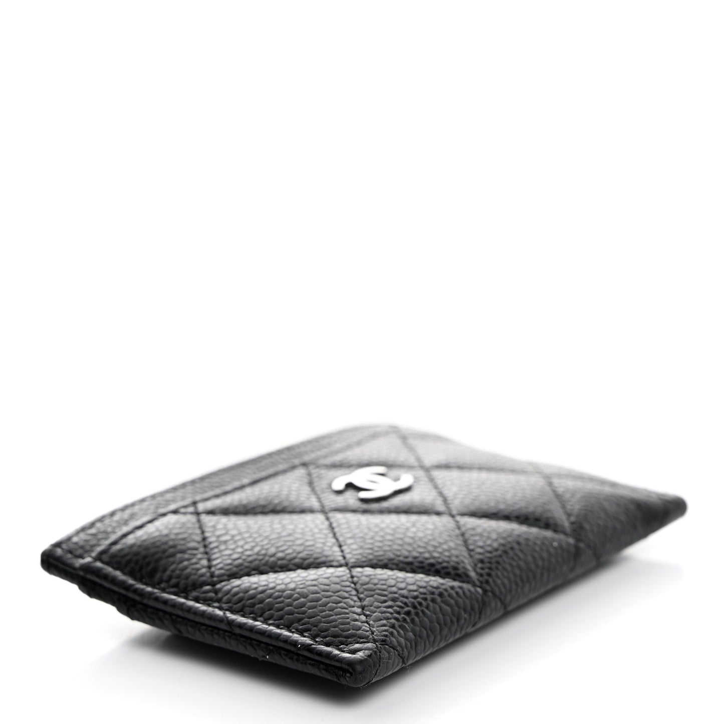 Caviar Quilted Card Holder Black