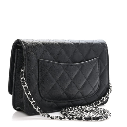 Chanel Caviar Quilted CC Logo Wallet on Chain WOC Black 3 of 11