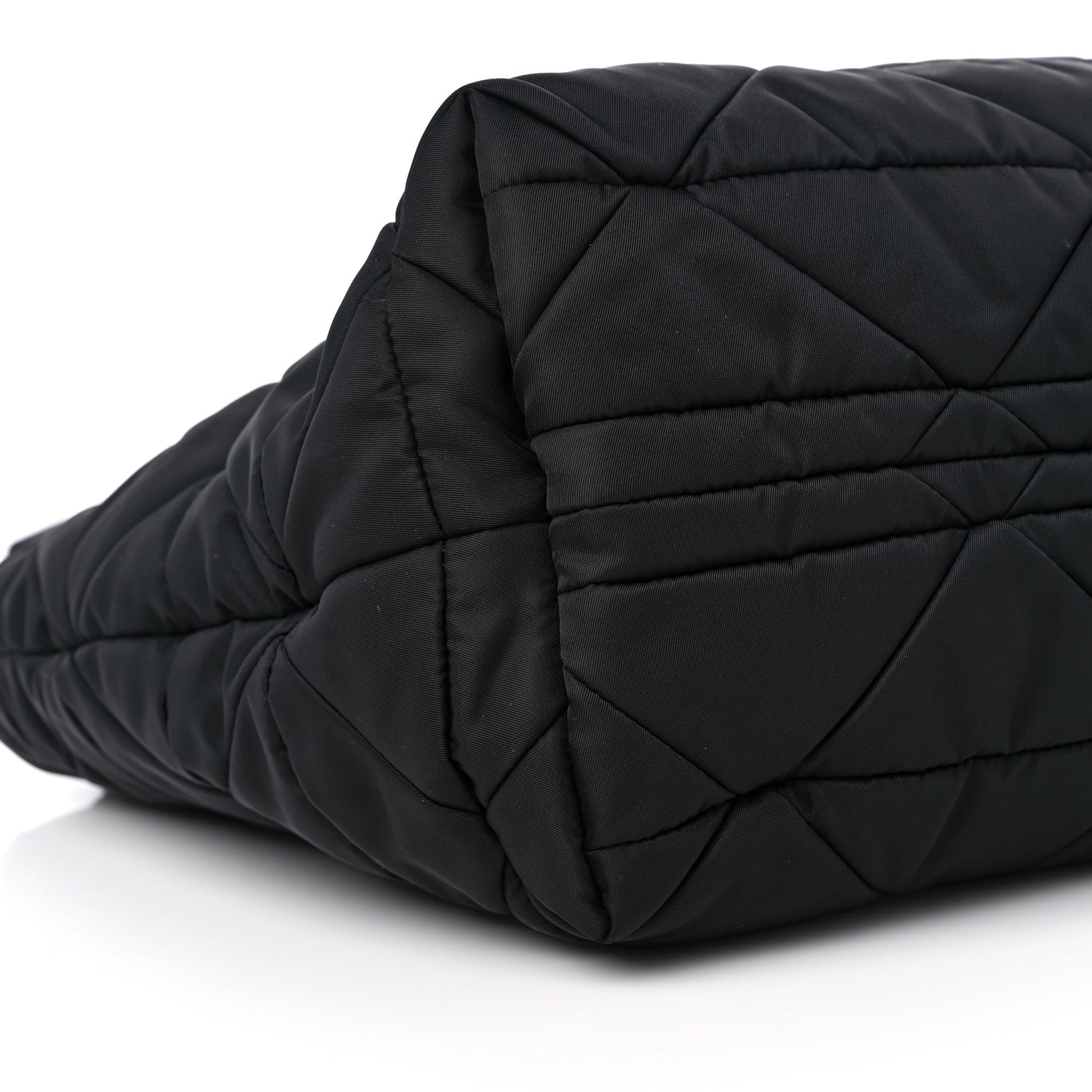 Prada Re-Nylon Nappa Triangle Quilted Padded Small Double Handled Zip Tote Black 7 of 8