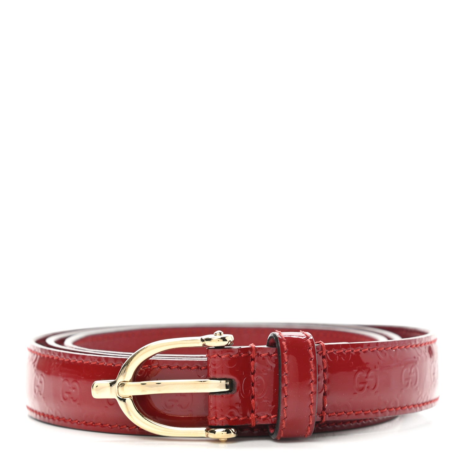 Gucci Patent Guccissima Belt 90 36 Red 1 of 6