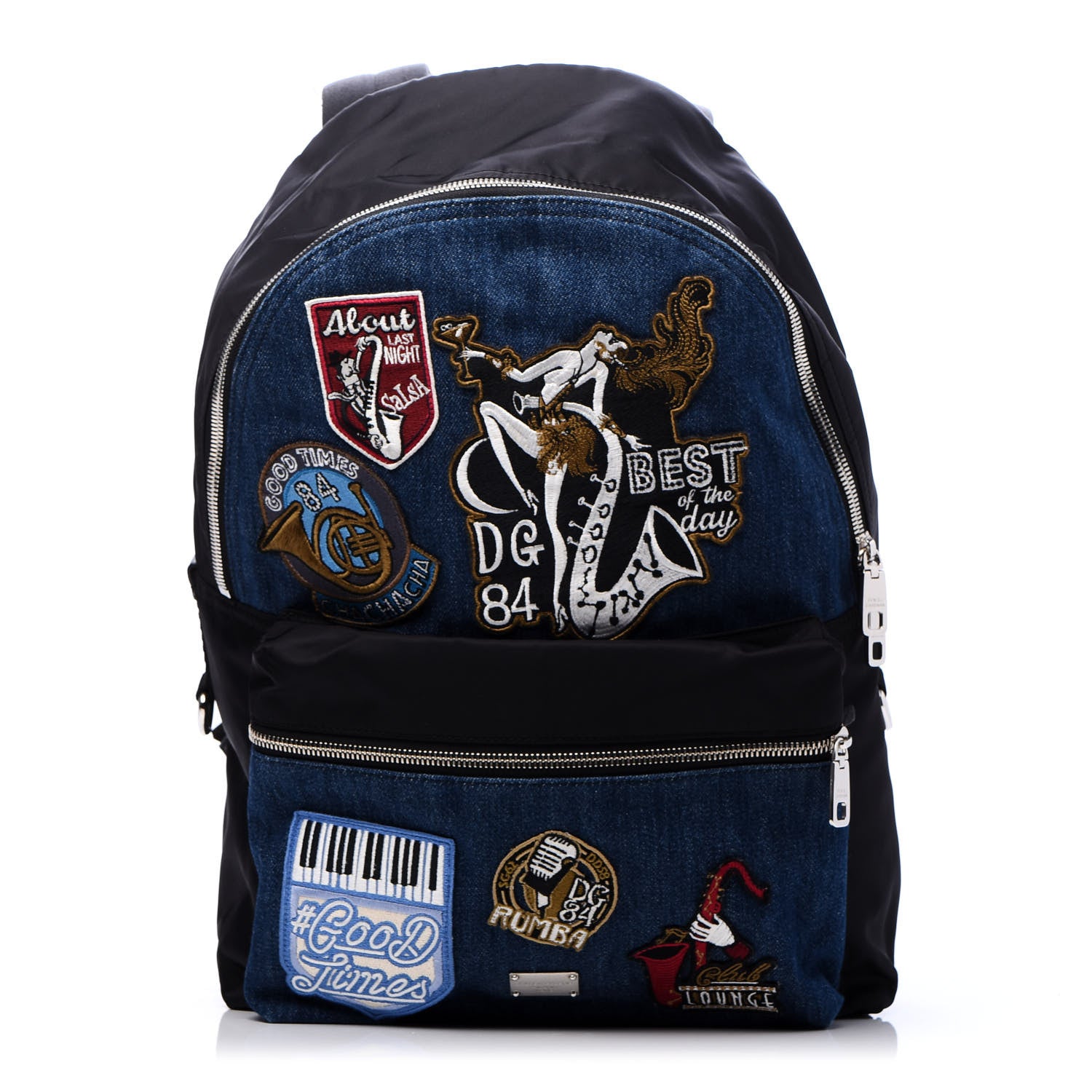 Dolce & Gabbana Denim Patched Volcano Backpack Black 1 of 8