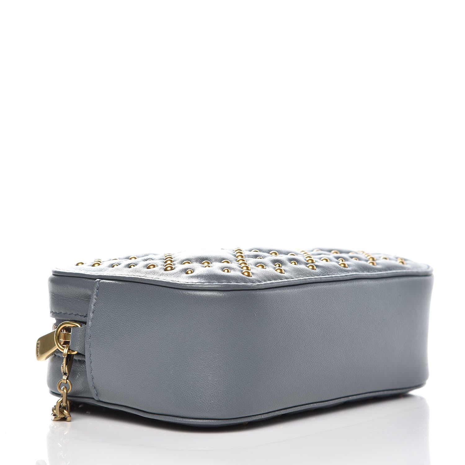 Christian Dior Lambskin Cannage Studded Lady Dior Camera Case Pouch Blue Grey 4 of 7