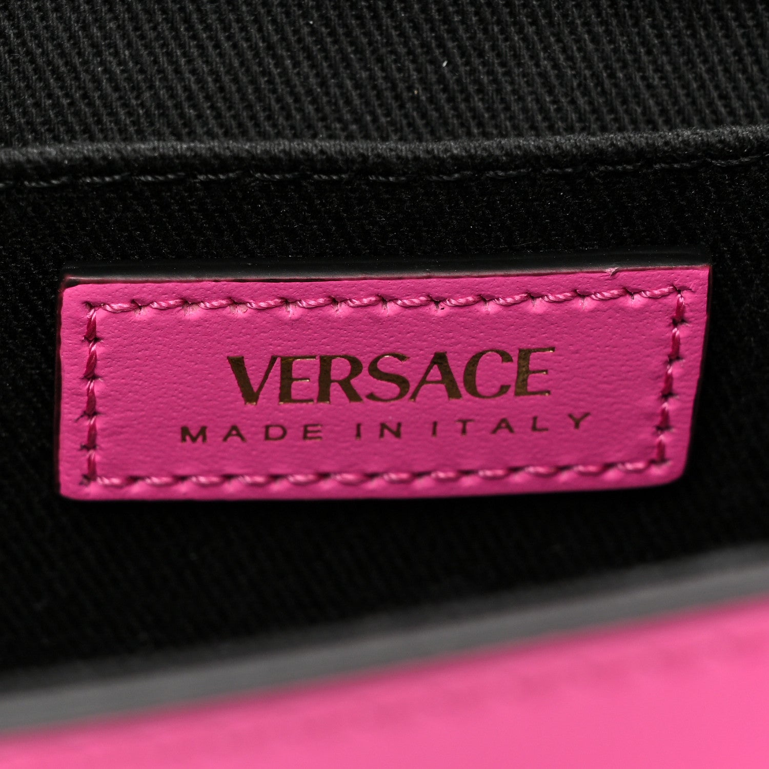 Versace Calfskin Vinyl Small Houndstooth La Medusa Crossbody Bag Pink Multicolor 6 of 13