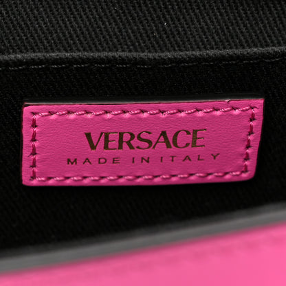 Versace Calfskin Vinyl Small Houndstooth La Medusa Crossbody Bag Pink Multicolor 6 of 13