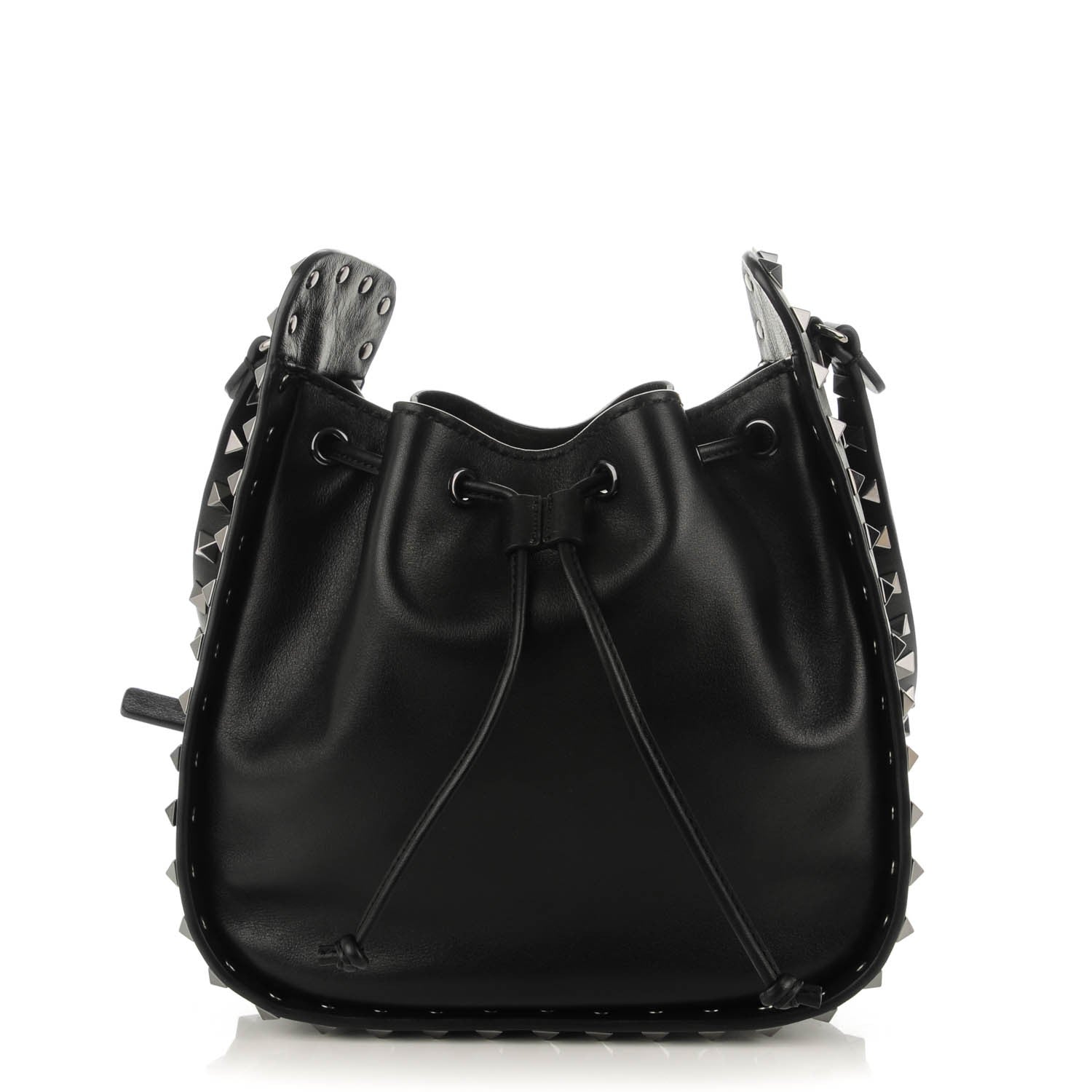 Valentino Garavani Vitello Rockstud Bucket Bag Black 1 of 7