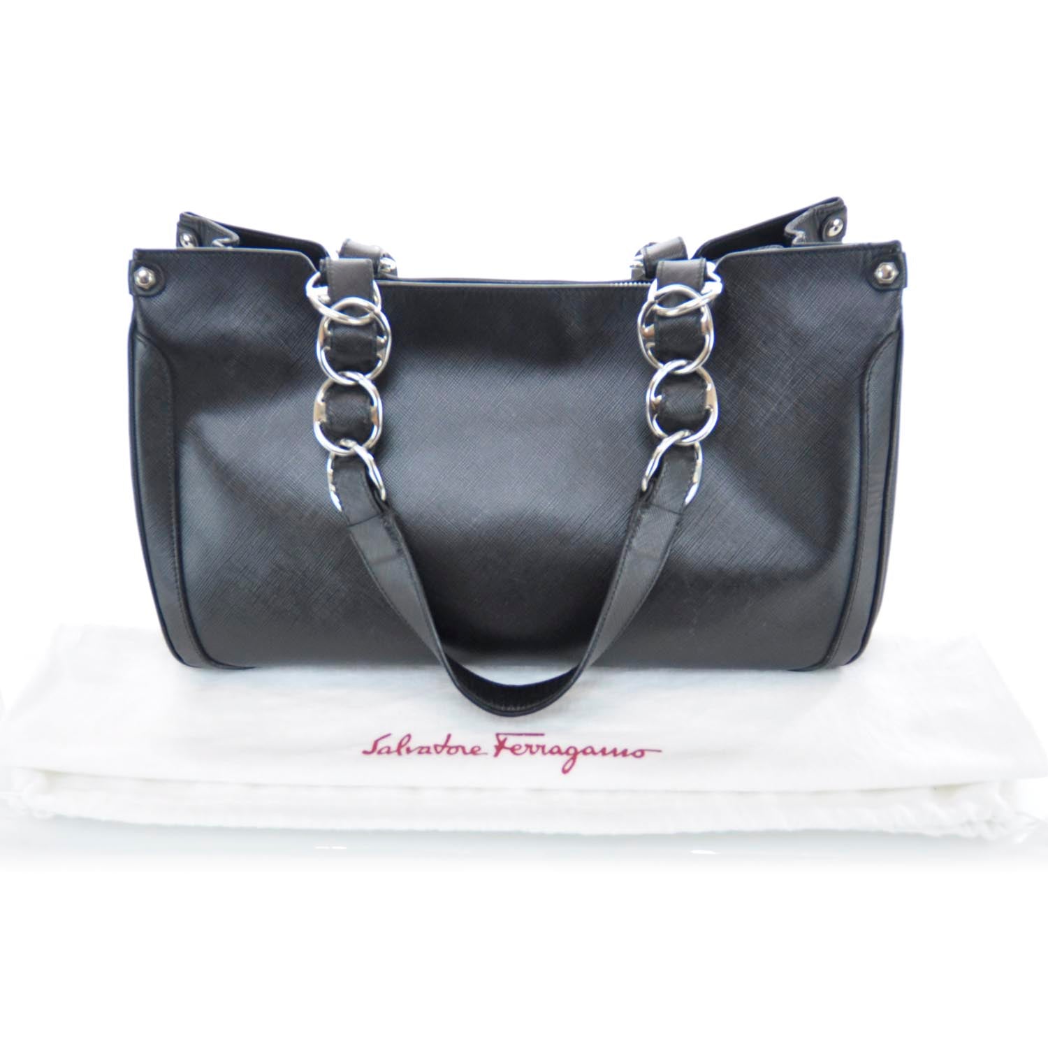 FASHIONPHILE SALVATOREFERRAGAMOSaffianoNicolettaBagBlack 3 of 11