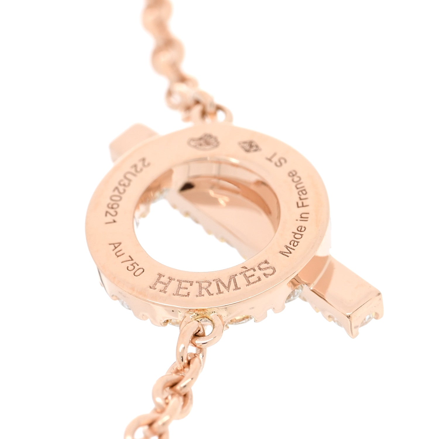 Hermes 18K Rose Gold Diamond Finesse Bracelet ST 3 of 4