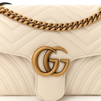 Gucci Calfskin Matelasse Small GG Marmont Shoulder Bag White 8 of 10