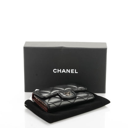 Chanel Lambskin Quilted 6 Key Holder Black 4 of 8