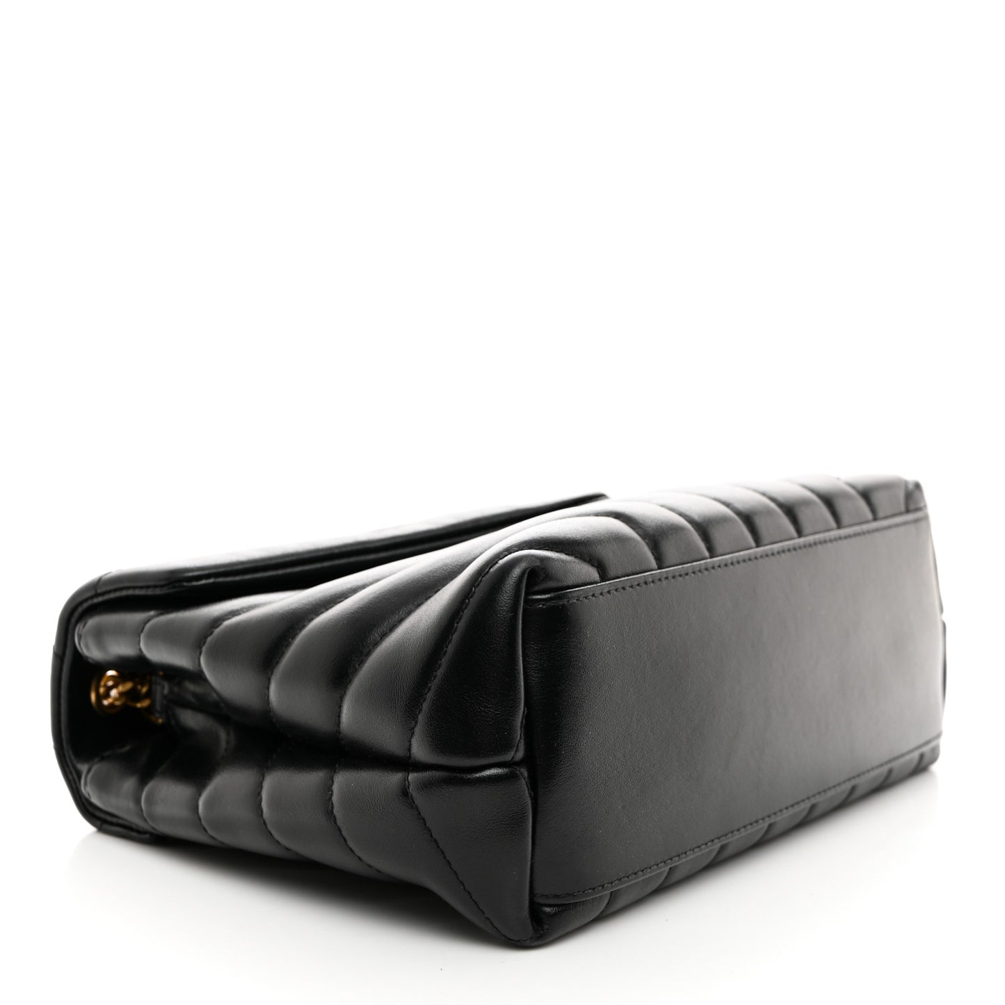 Calfskin Y Quilted Monogram Small Loulou Chain Satchel Black