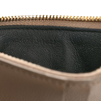 Saint Laurent Grain De Poudre Matelasse Chevron Monogram Fragments Zippered Card Case Deep Beige 7 of 13