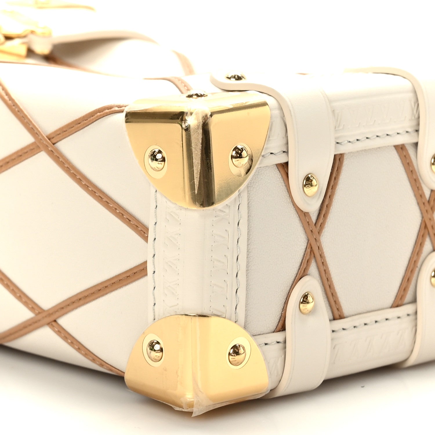 Louis Vuitton Lambskin Malletage Side Trunk PM Creme Noisette 7 of 7