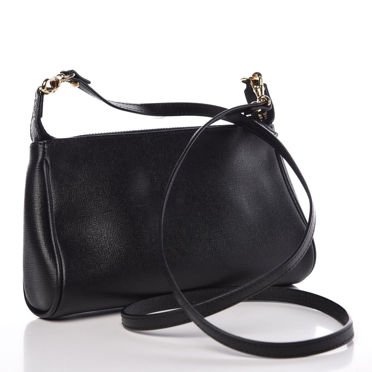 Vitello Elite Mini Pouch Crossbody Black