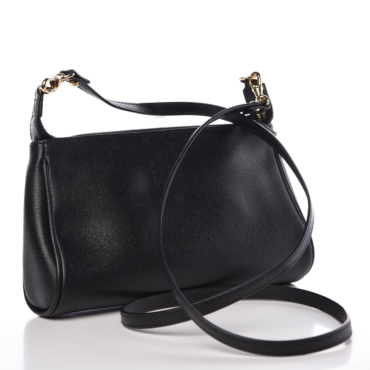 Fendi Vitello Elite Mini Pouch Crossbody Black 3 of 7