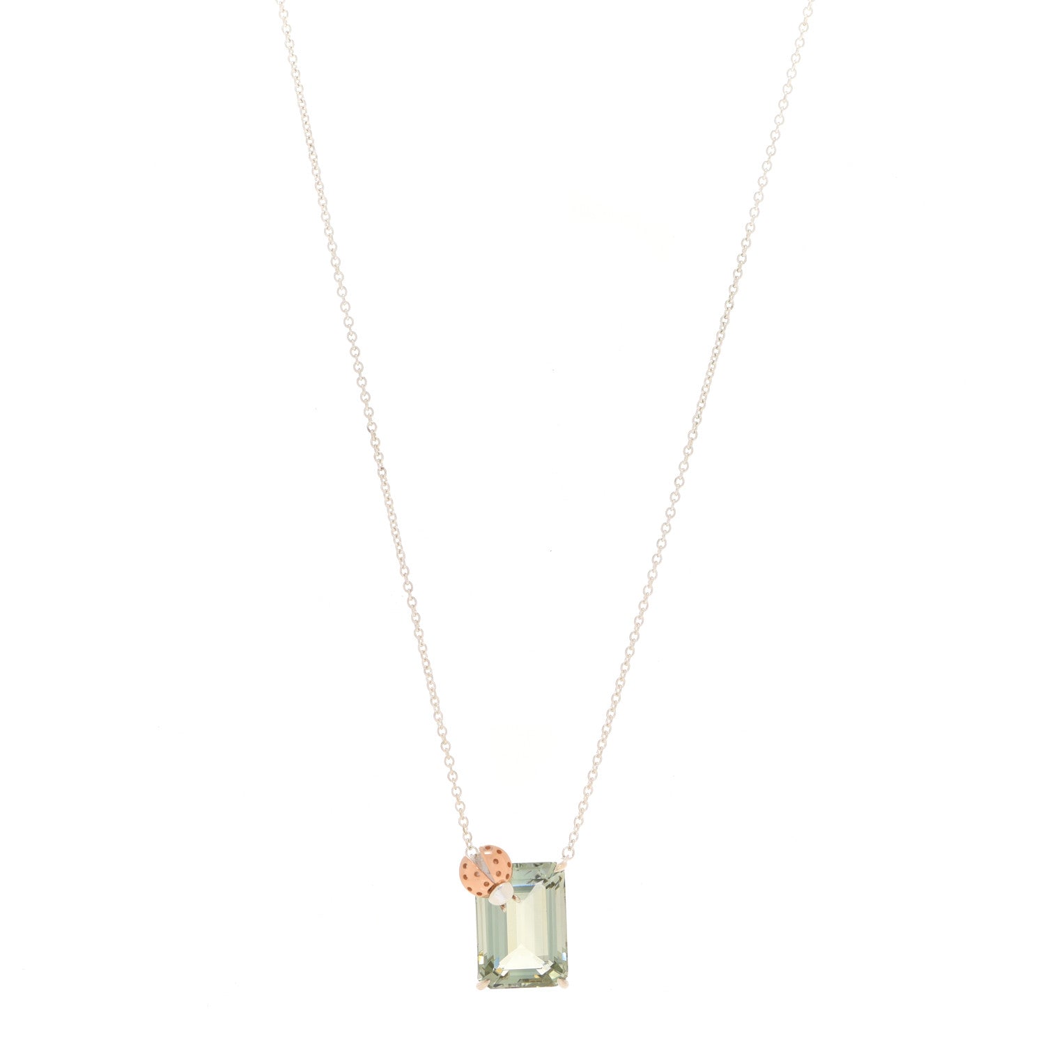 Tiffany Sterling Silver 18K Rose Gold Prasiolite Return to Tiffany Love Bugs Ladybug Necklace 1 of 7