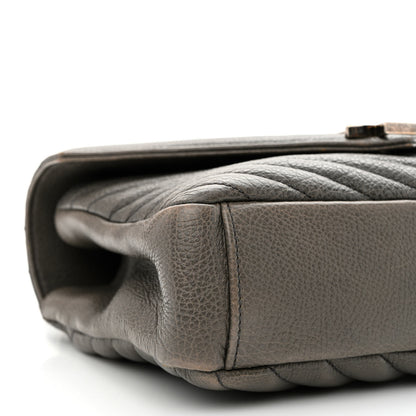 Saint Laurent Sheepskin Matelasse Chevron Monogram Medium College Bag Asphalt 10 of 11