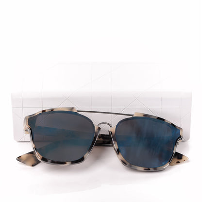 Christian Dior Abstract Square Mirrored Sunglasses Spotted Havana Blue 9 of 9