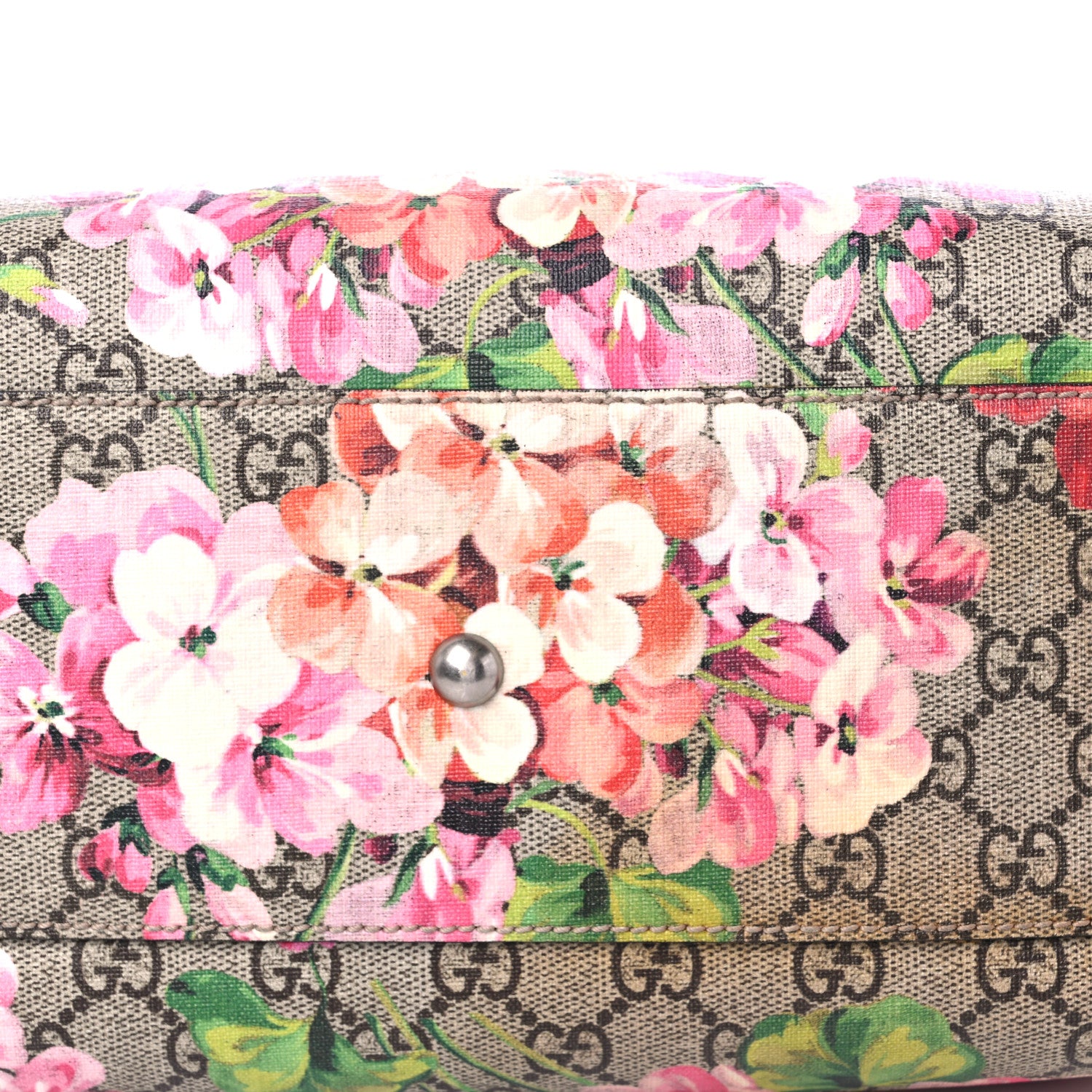 Gucci GG Supreme Monogram Blooms Small Boston Beige Multicolor Dry Rose 15 of 23