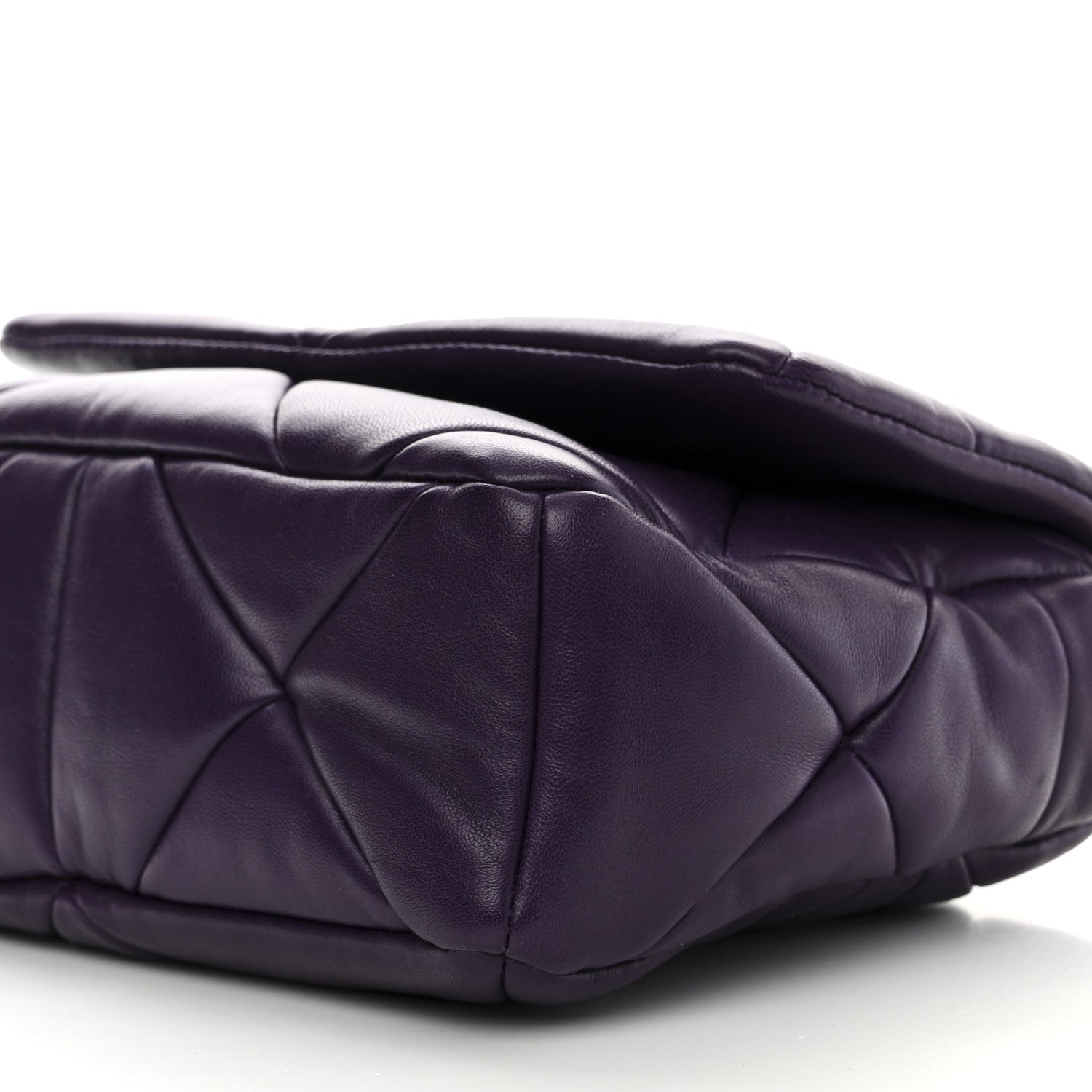 Prada Nappa Re-Nylon Triangle Quilted Patchwork System Flap Shoulder Bag Viola 10 of 10