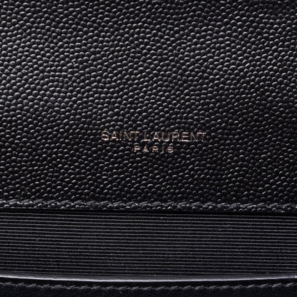Saint Laurent Grain De Poudre Textured Mixed Matelasse Triquilt Medium Monogram Satchel Black 6 of 12