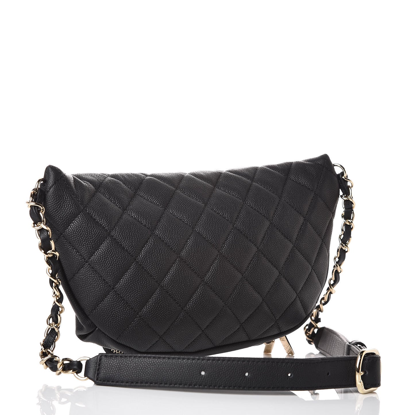 Caviar Quilted Business Affinity Waist Belt Bag Black
