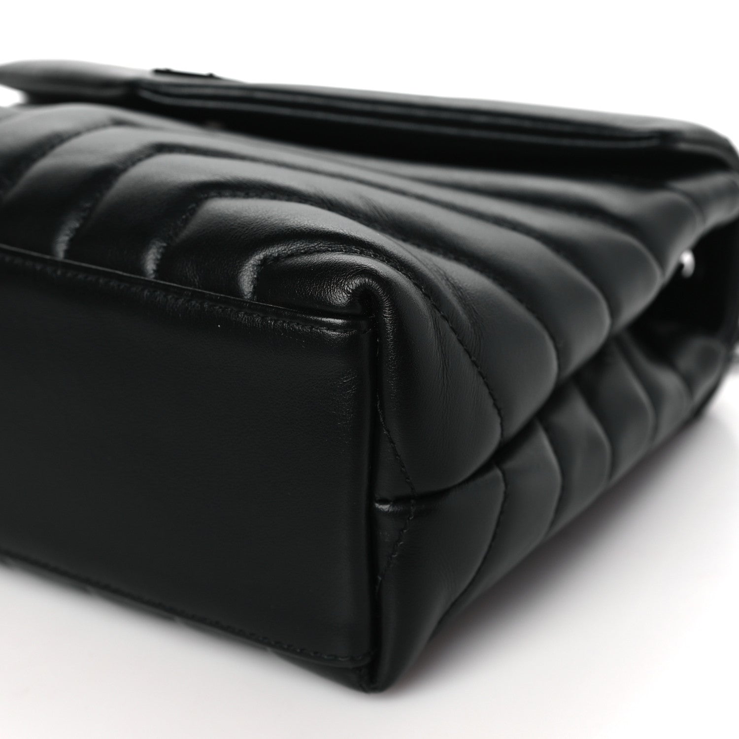 Saint Laurent Calfskin Y Quilted Monogram Monochrome Toy Loulou Crossbody Bag Black 10 of 10