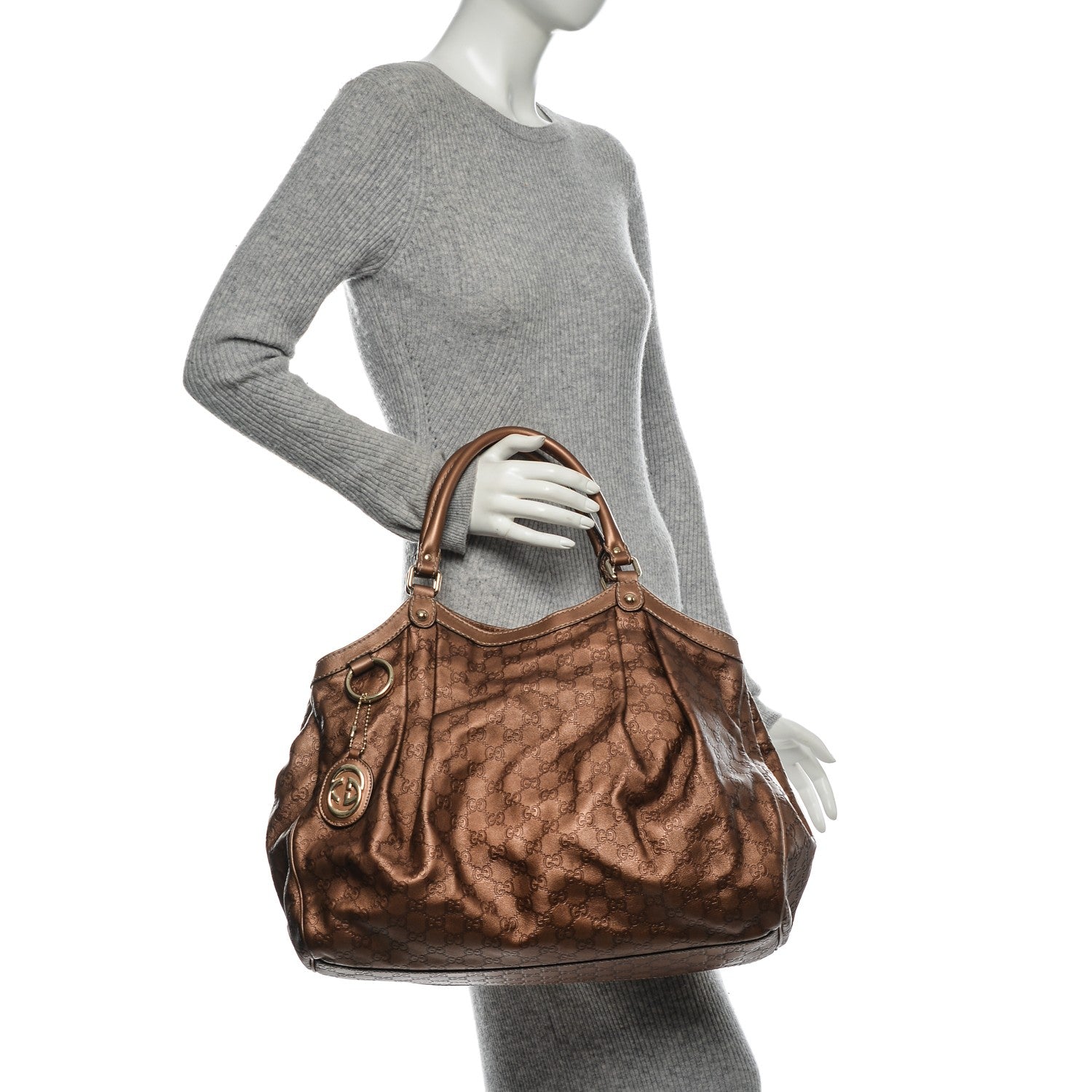 Gucci Guccissima Large Sukey Tote Bronze 2 of 7