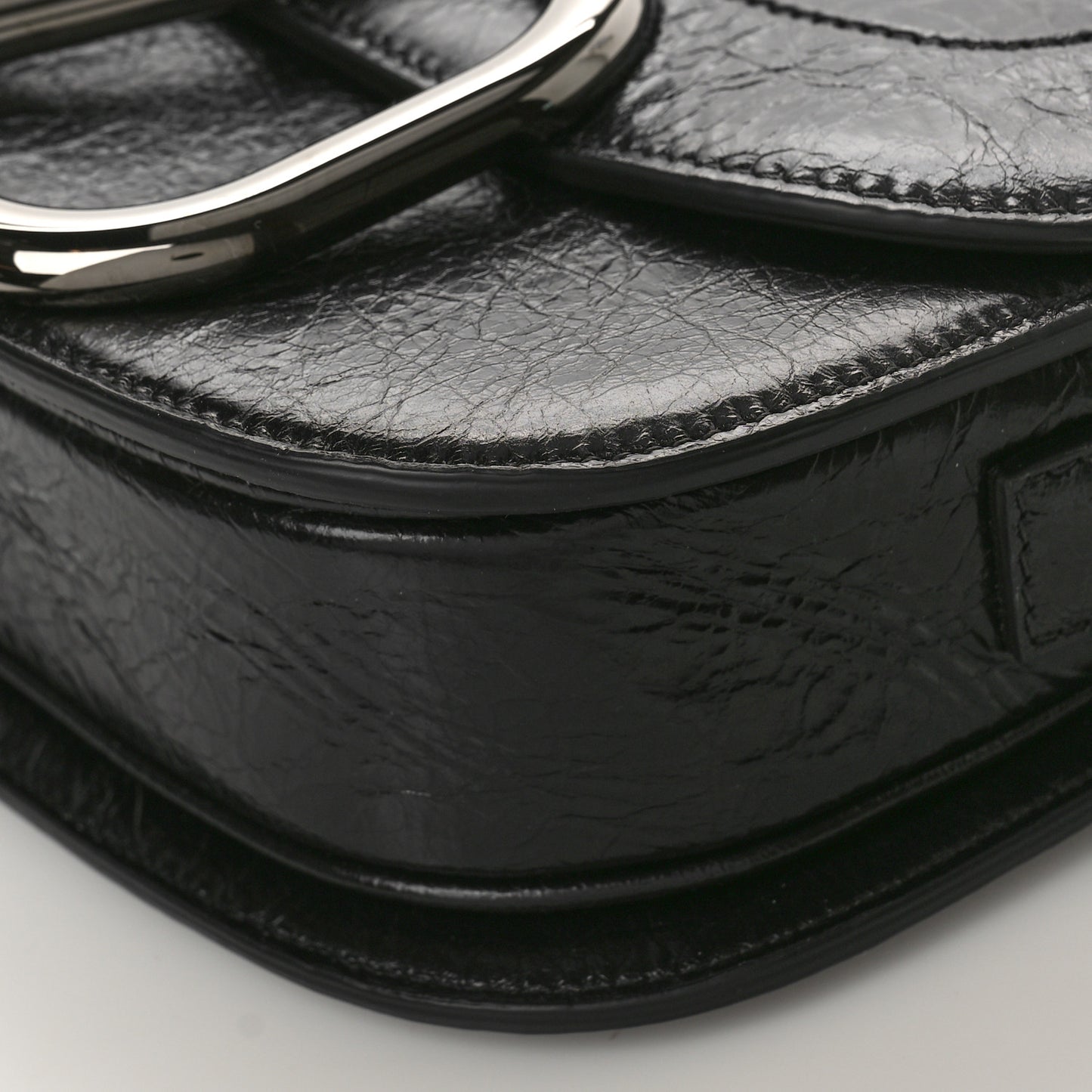 Brushed Calfskin Supervee Shoulder Bag Black