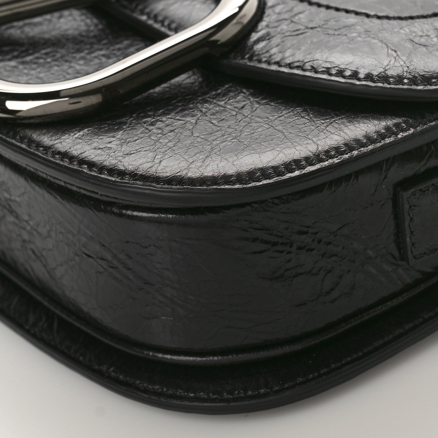 Valentino Garavani Brushed Calfskin Supervee Shoulder Bag Black 8 of 8