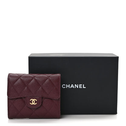 Chanel Caviar Quilted Compact Flap Wallet Burgundy 7 of 7