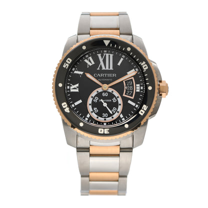 Cartier Stainless Steel 18K Pink Gold 42mm Calibre de Cartier Automatic Watch Black 1 of 5