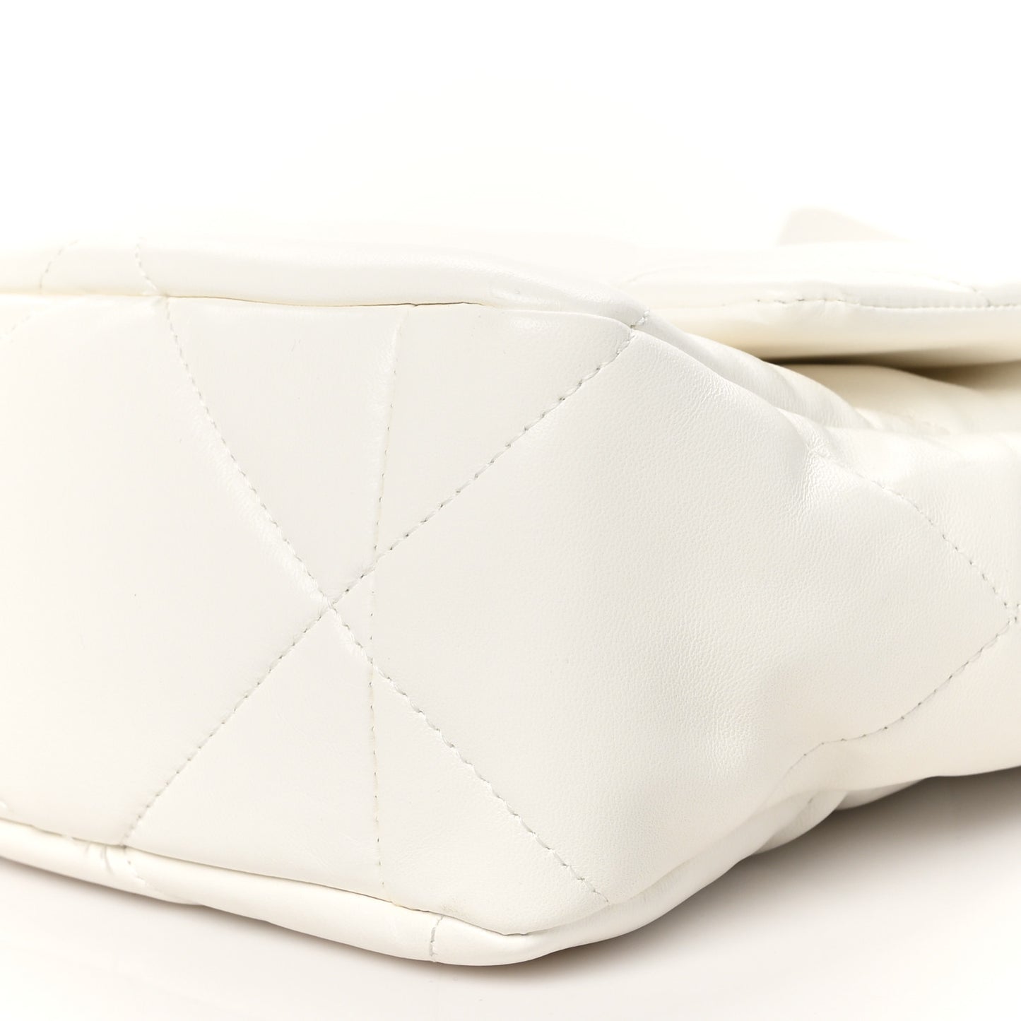 Lambskin Quilted Large Chanel 19 Flap White