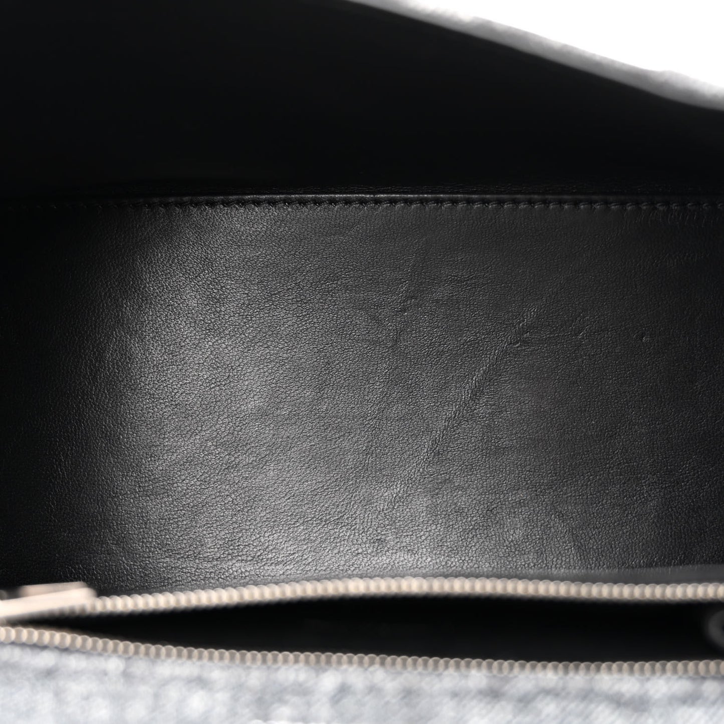 Nappa Denim Printed Small Hourglass Top Handle Bag Black