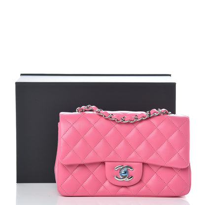 Chanel Lambskin Quilted Mini Rectangular Flap Pink 10 of 10