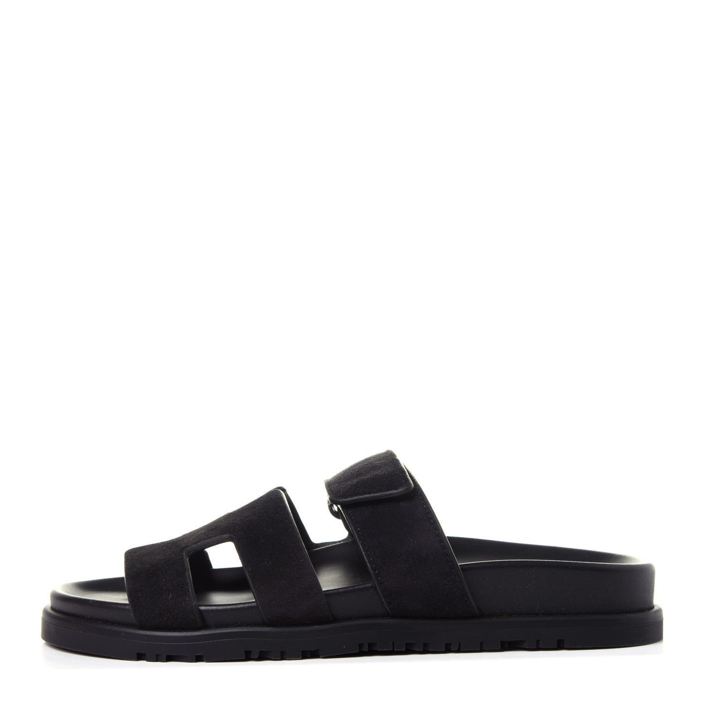 Suede Goatskin Womens Chypre Sandals 36 Black