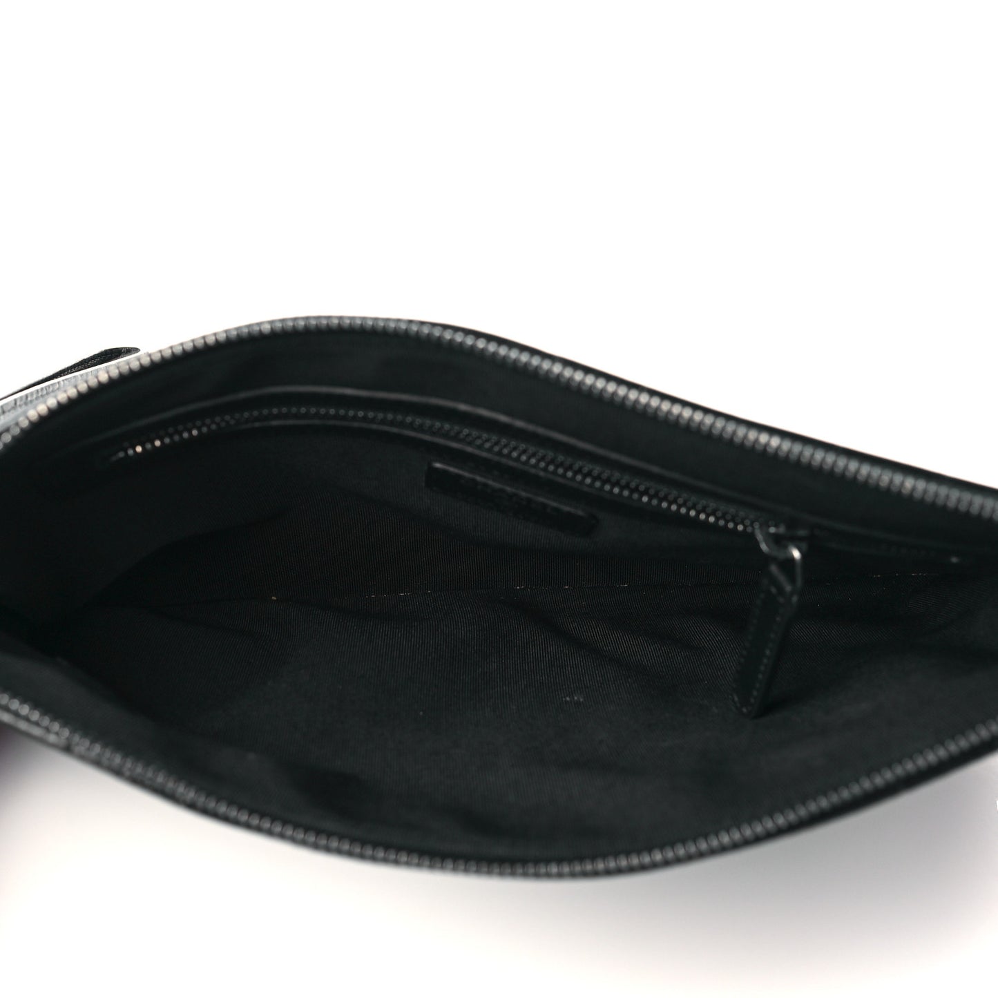 Calfskin Crocodile Embossed Quilted Medium Gabrielle Cosmetic Case Black