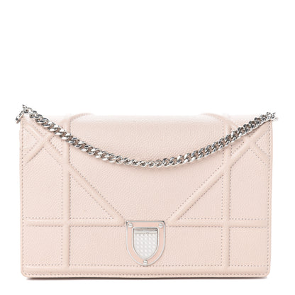 Christian Dior Grained Calfskin Diorama Wallet on Chain Pouch Nude 1 of 9
