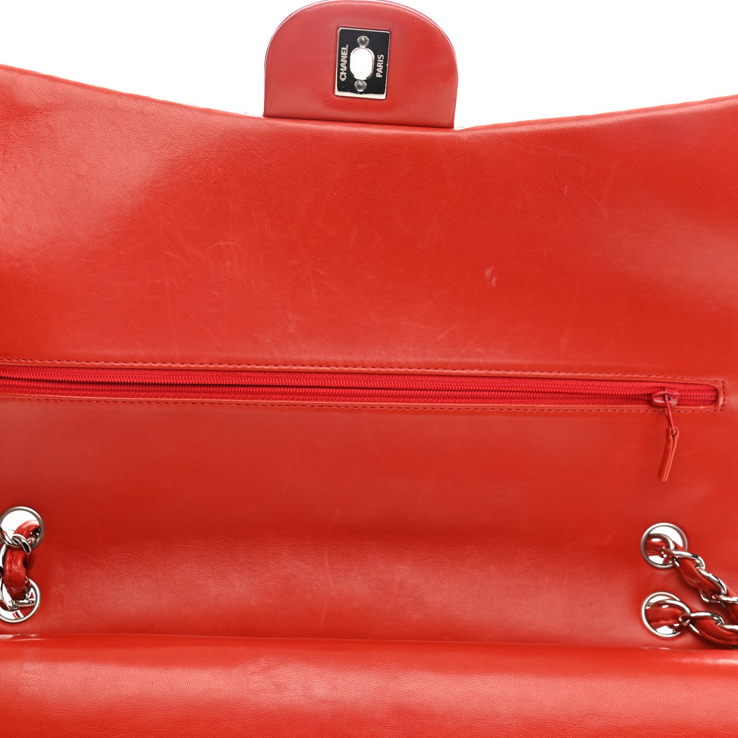Lambskin Quilted Maxi Double Flap Red