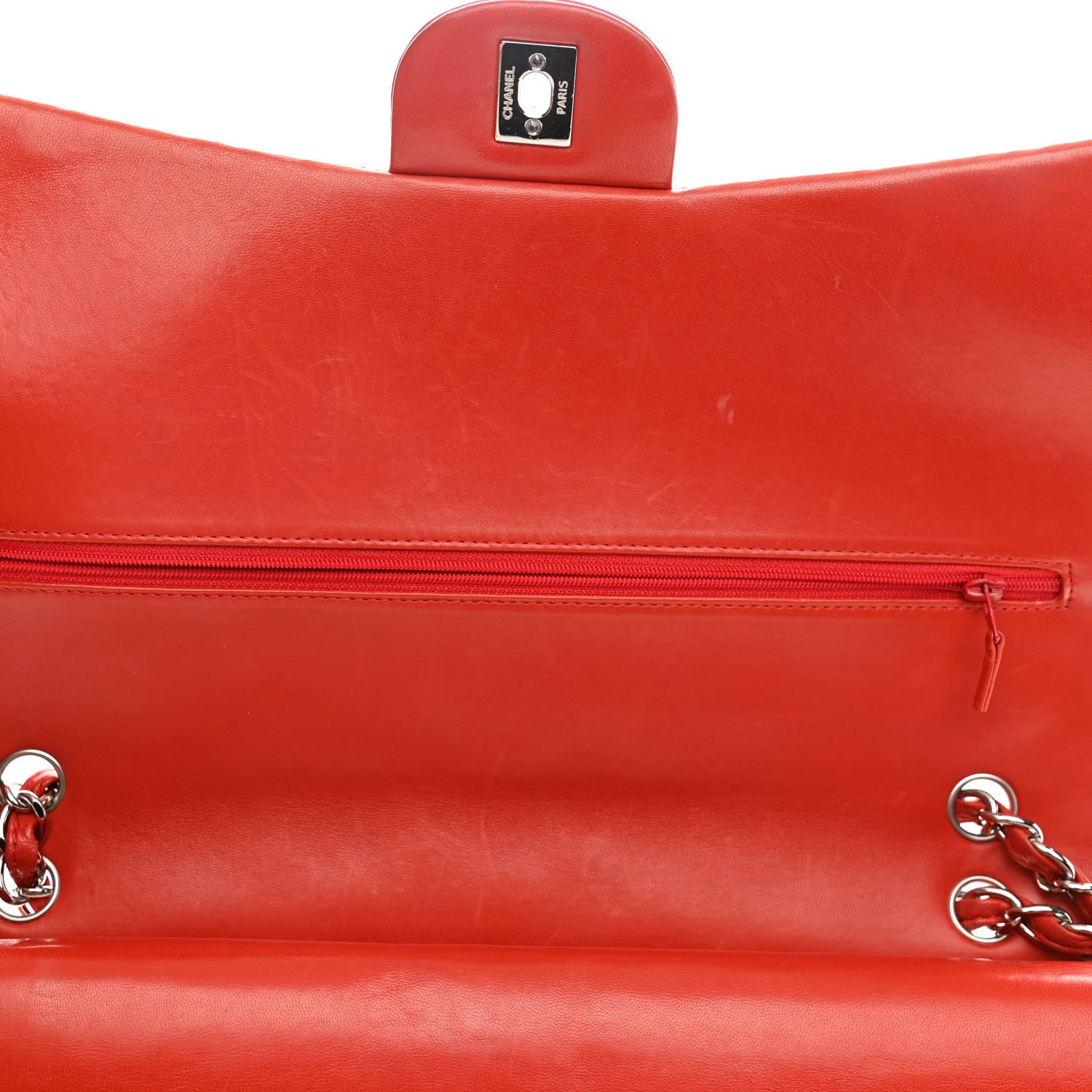 Chanel Lambskin Quilted Maxi Double Flap Red 13 of 18