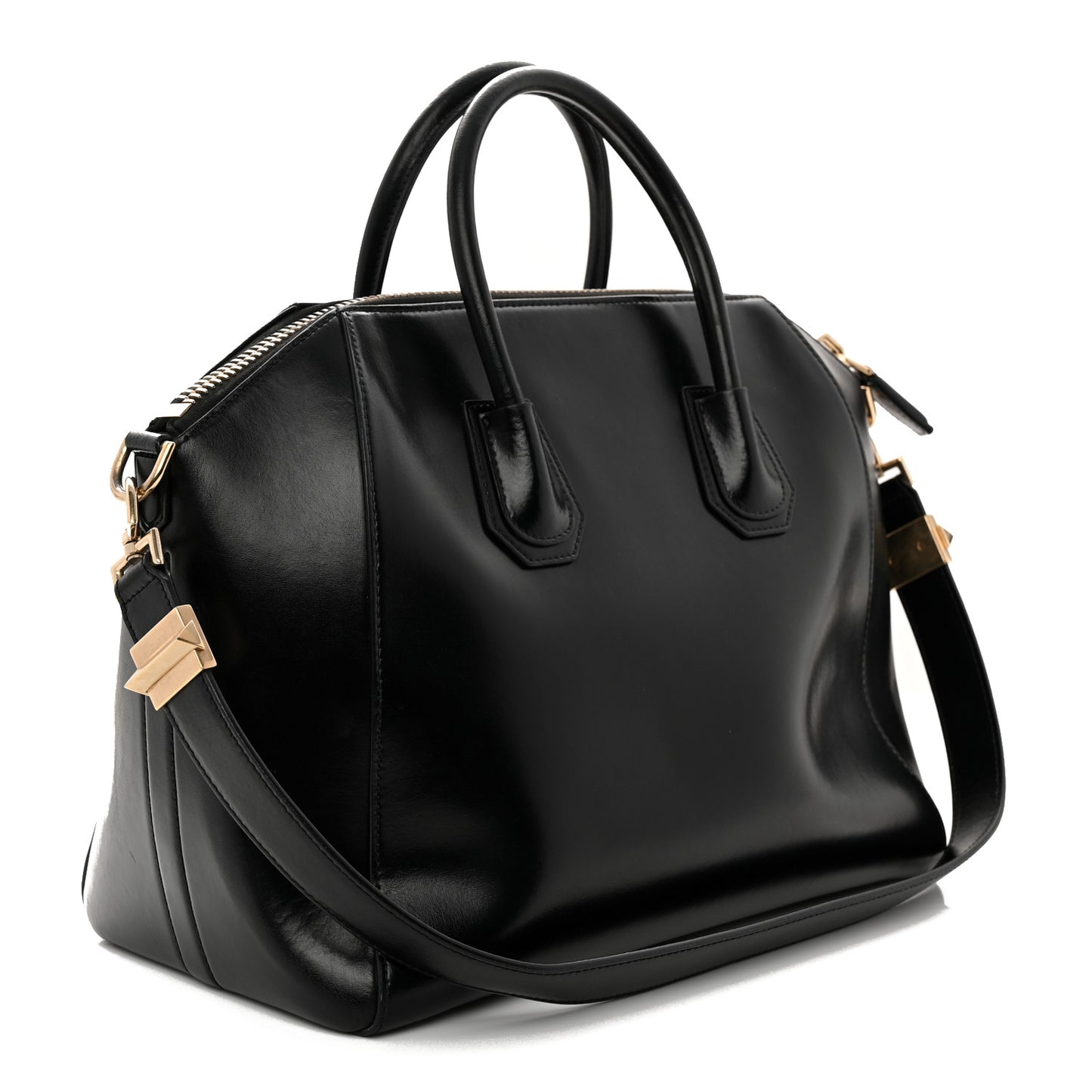 Shiny Lord Calfskin Medium Antigona Black
