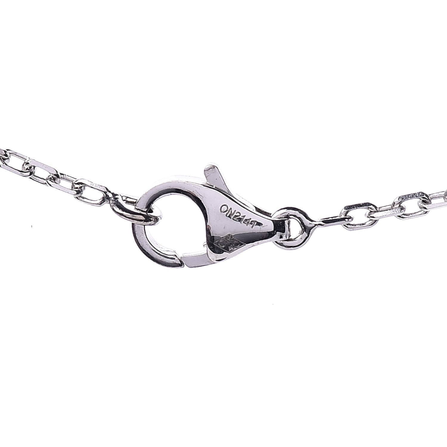 Cartier 18K White Gold Diamond Amethyst Hindu Mysterieuse Pendant Necklace 6 of 6