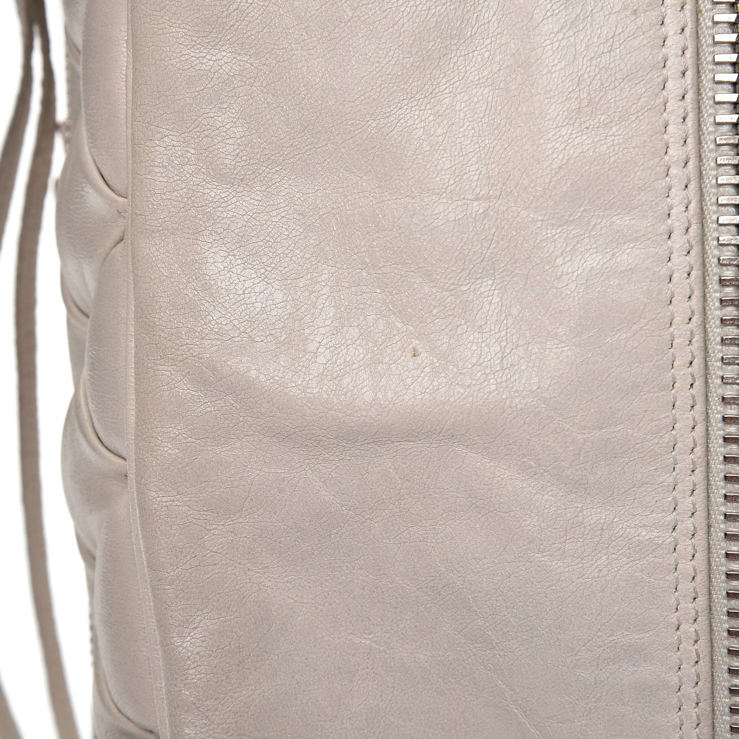 Chevre Quilted Matelasse MM White
