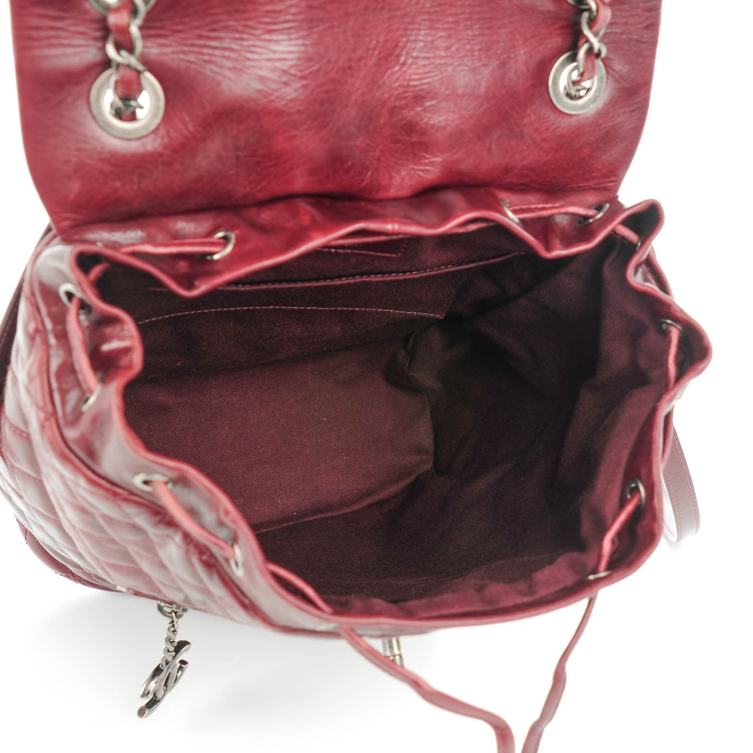 Chanel Calfskin Quilted Large Salzburg Backpack Burgundy 5 of 9