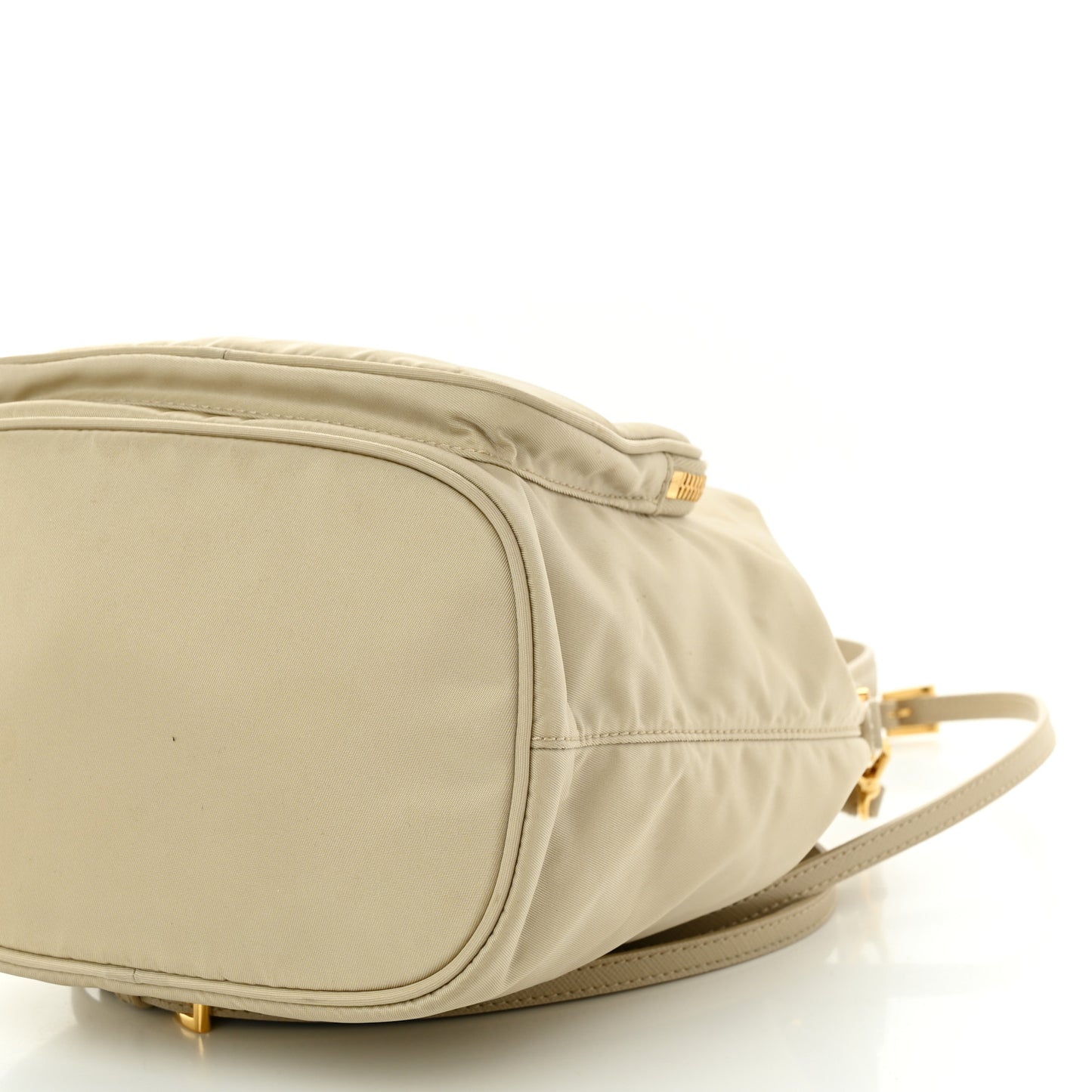 Re-Nylon Saffiano Duet Bucket Crossbody Bag Deserto