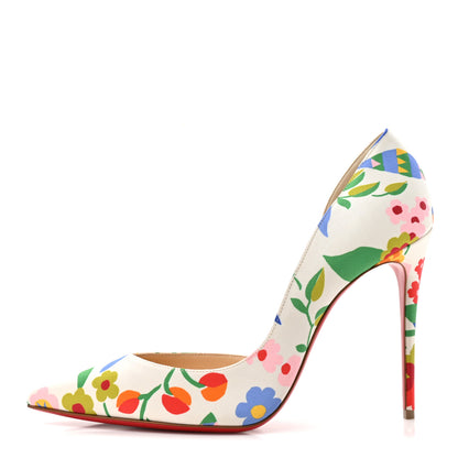 Christian Louboutin Crepe Satin Bloomy Irizia 100 Pumps 40.5 Multicolor 1 of 9