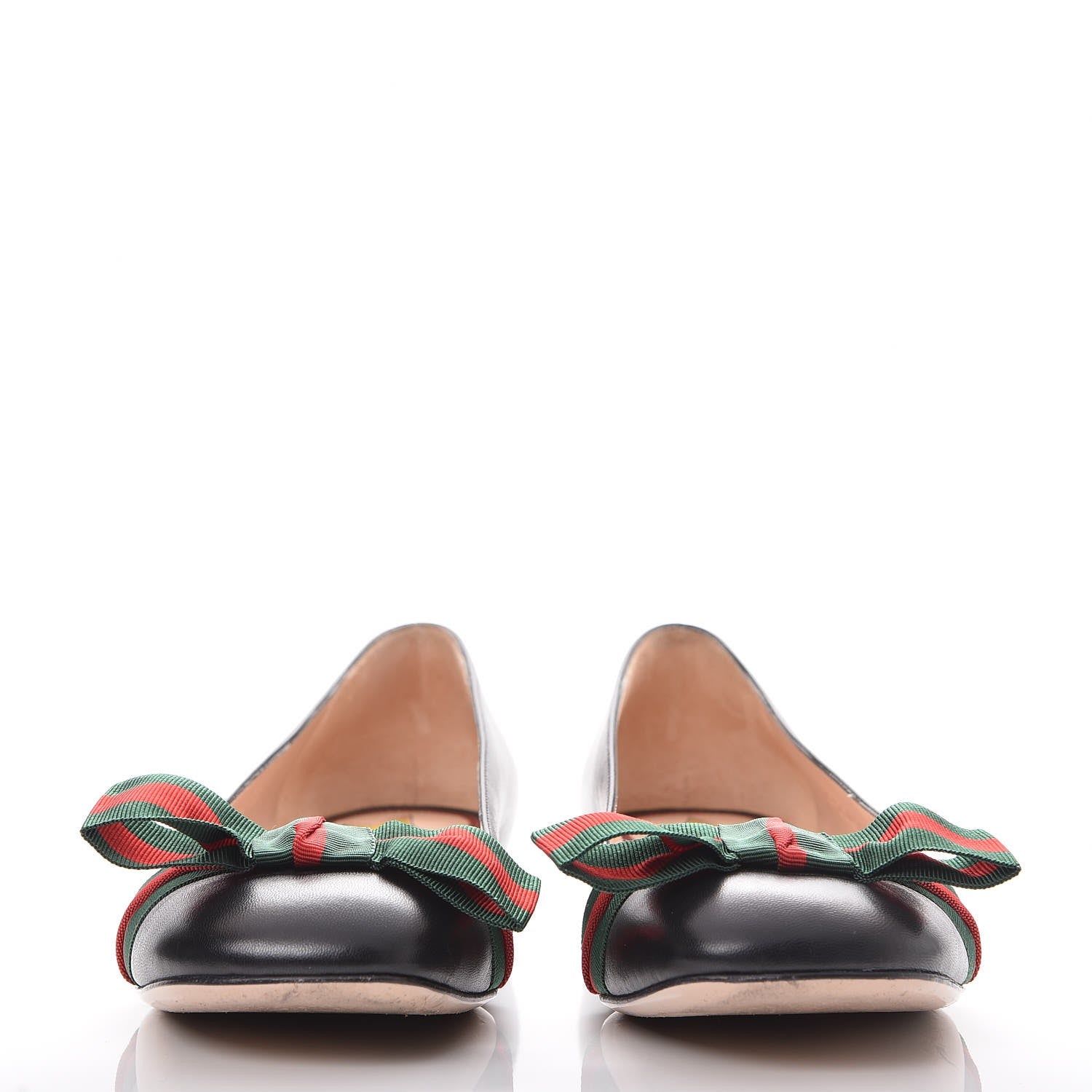 Gucci Calfskin Web Bow Ballerina Flats 38 Black 3 of 10