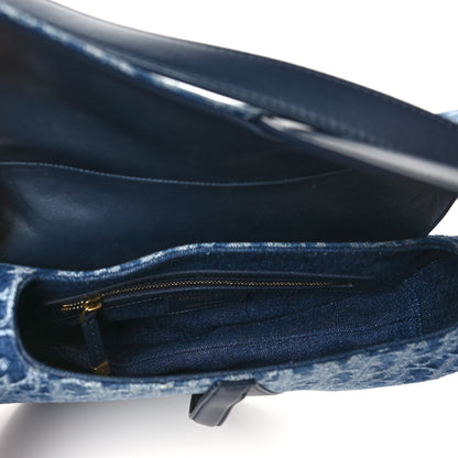 Christian Dior Denim Oblique Jacquard Saddle Bag With Strap Blue 5 of 11