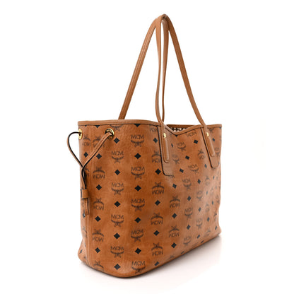 MCM Visetos Medium Liz Reversible Shopper Tote Cognac 4 of 17
