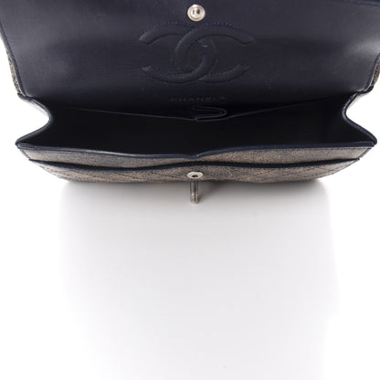 Chanel Calfskin Stitched Jumbo Double Flap Brown Blue 5 of 10