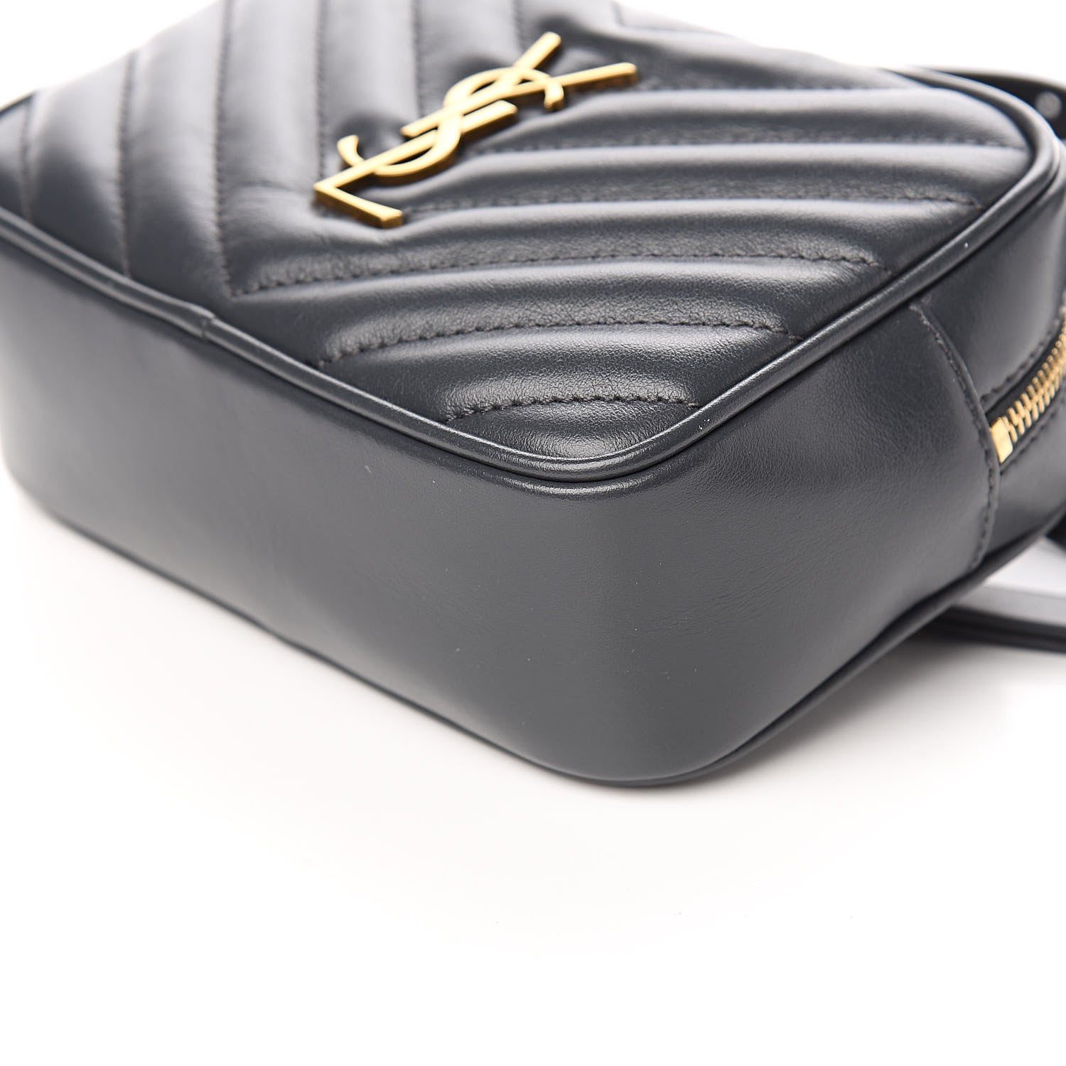 Saint Laurent Calfskin Matelasse Monogram Lou Belt Bag Dark Smog 9 of 11